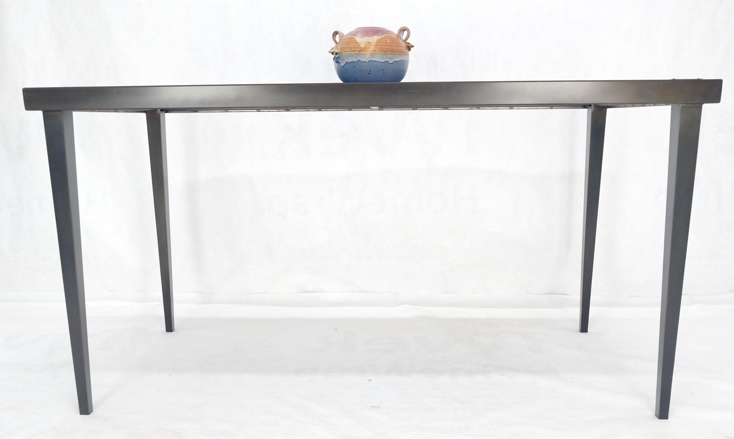 Heavy Gray Slate Top 30x60 Rectangle Bronze Finish Base Work Library Table MINT