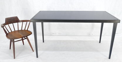 Heavy Gray Slate Top 30x60 Rectangle Bronze Finish Base Work Library Table MINT