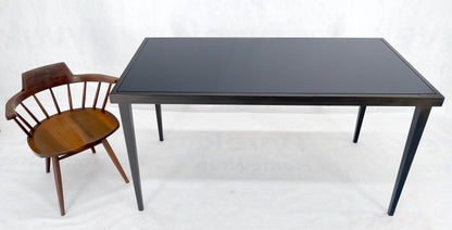 Heavy Gray Slate Top 30x60 Rectangle Bronze Finish Base Work Library Table MINT