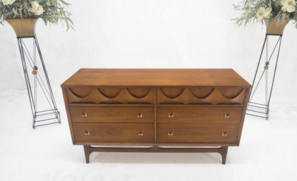 Brasilia Mid Century Modern Walnut 6 Drawer Long Credenza Dresser MINT!