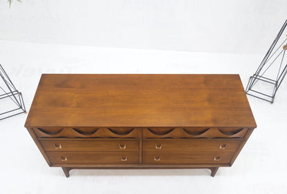 Brasilia Mid Century Modern Walnut 6 Drawer Long Credenza Dresser MINT!