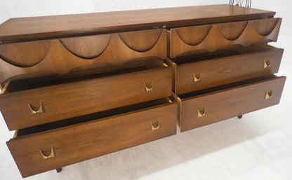 Brasilia Mid Century Modern Walnut 6 Drawer Long Credenza Dresser MINT!