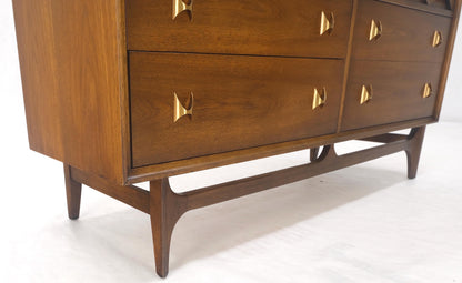 Brasilia Mid Century Modern Walnut 6 Drawer Long Credenza Dresser MINT!