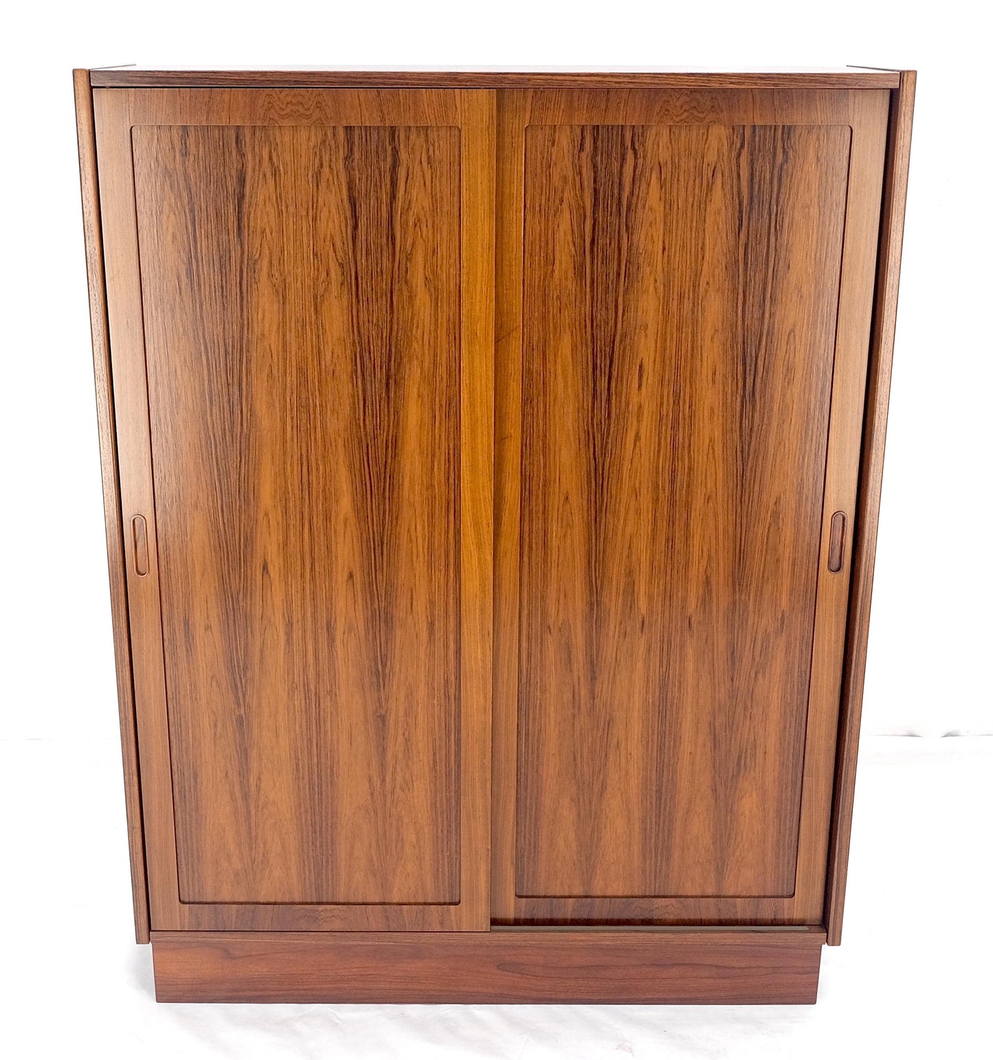 Danish Mid Century Modern Rosewood Two Sliding Doors Bookcase Shelves MINT!