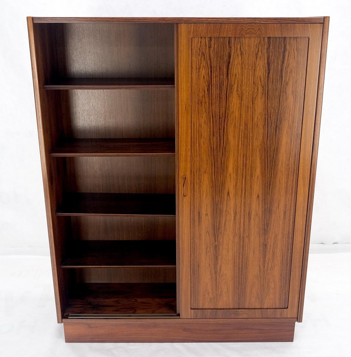 Danish Mid Century Modern Rosewood Two Sliding Doors Bookcase Shelves MINT!