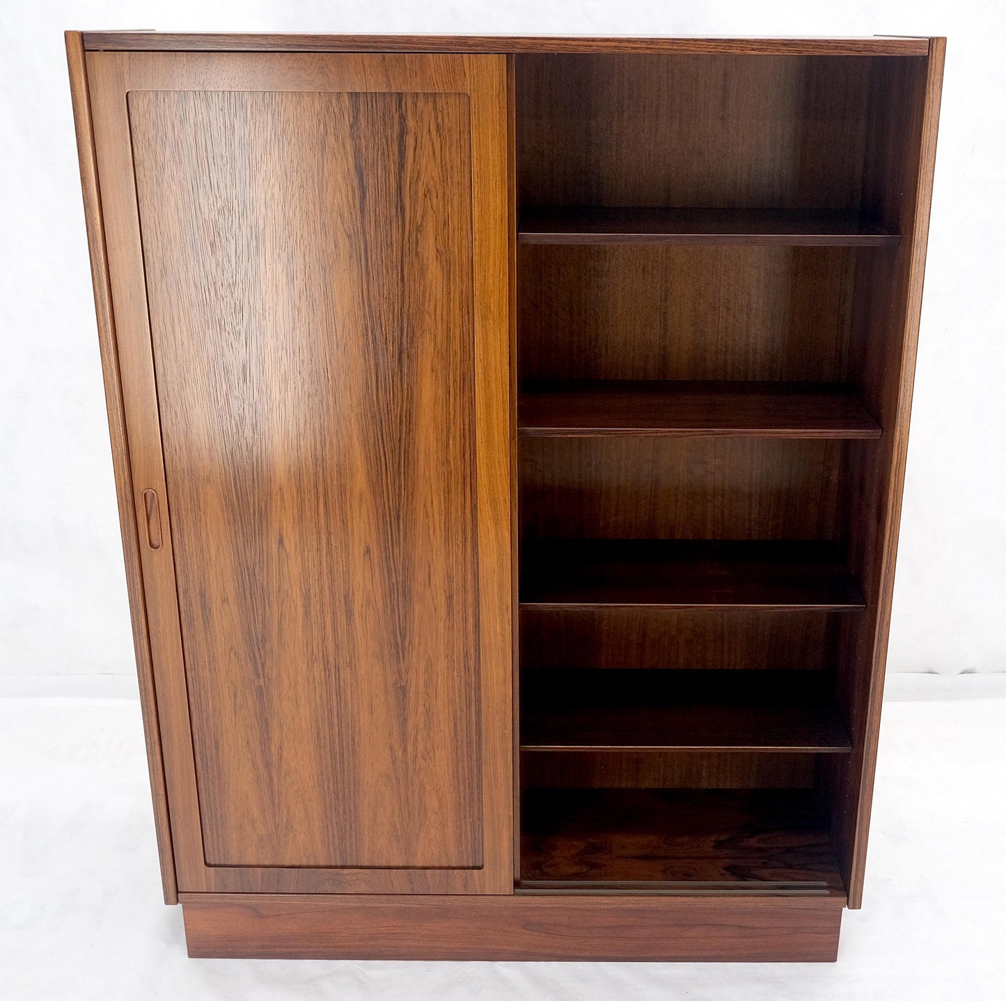 Danish Mid Century Modern Rosewood Two Sliding Doors Bookcase Shelves MINT!