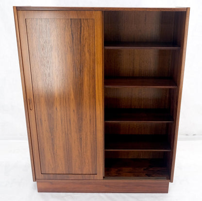 Danish Mid Century Modern Rosewood Two Sliding Doors Bookcase Shelves MINT!