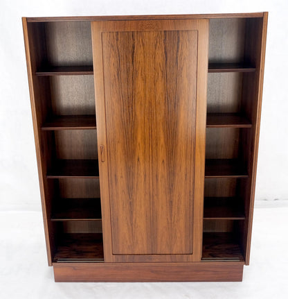 Danish Mid Century Modern Rosewood Two Sliding Doors Bookcase Shelves MINT!