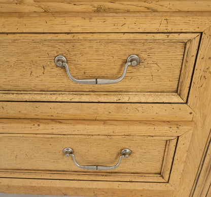 Pair of Washed Oak White Marble Tops 5 Drawers Bachelor Chests Dressers MINT!