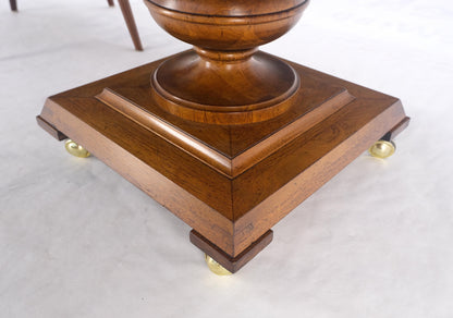 Round Burl Wood Adjustable Height Single Pedestal Base Dining-Coffee Table MINT!