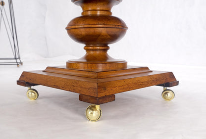 Round Burl Wood Adjustable Height Single Pedestal Base Dining-Coffee Table MINT!