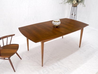 American Walnut Mid Century Modern Boat Shape Dining Table 1 Extension Leaf MINT