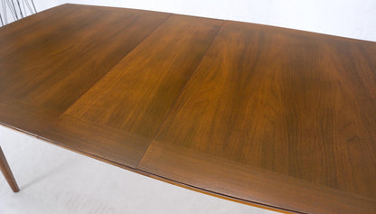 American Walnut Mid Century Modern Boat Shape Dining Table 1 Extension Leaf MINT