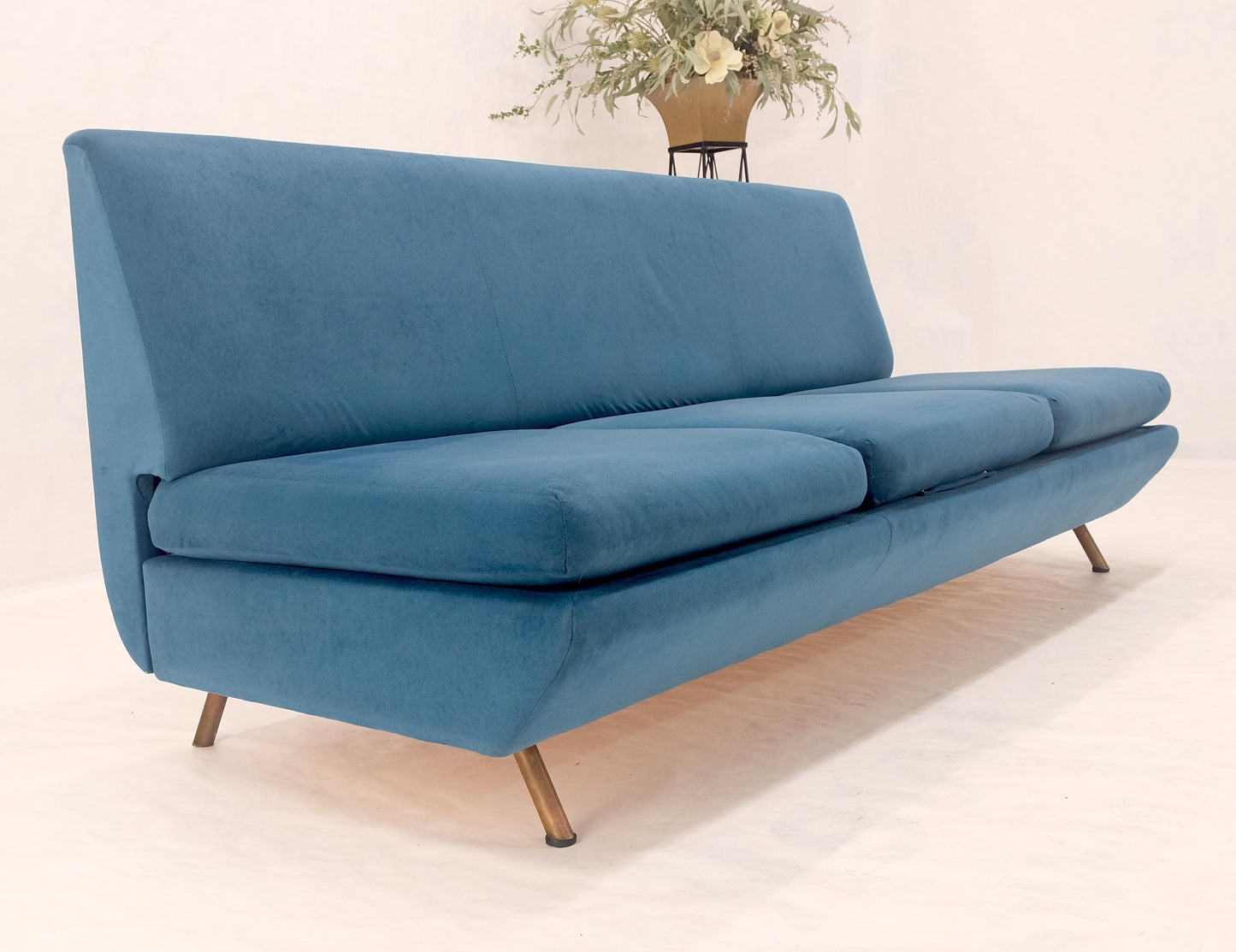 Marco Zanuso Sofa for Arflex Mid Century Italian Modern Teal Upholstery Clean!