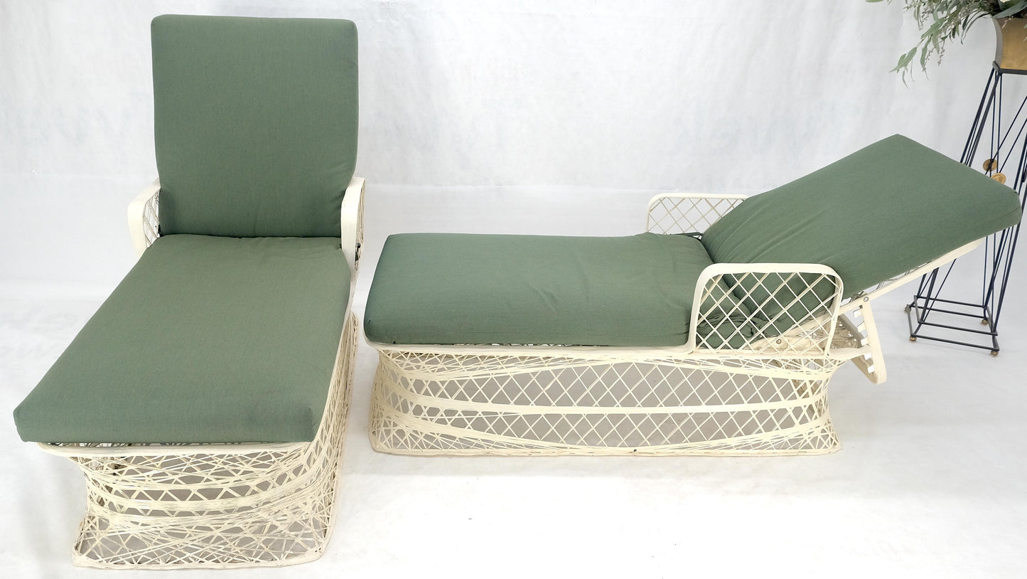 Woodard Pair Mid Century Modern Spun Fiberglass Outdoor Chaise Lounge Chairs