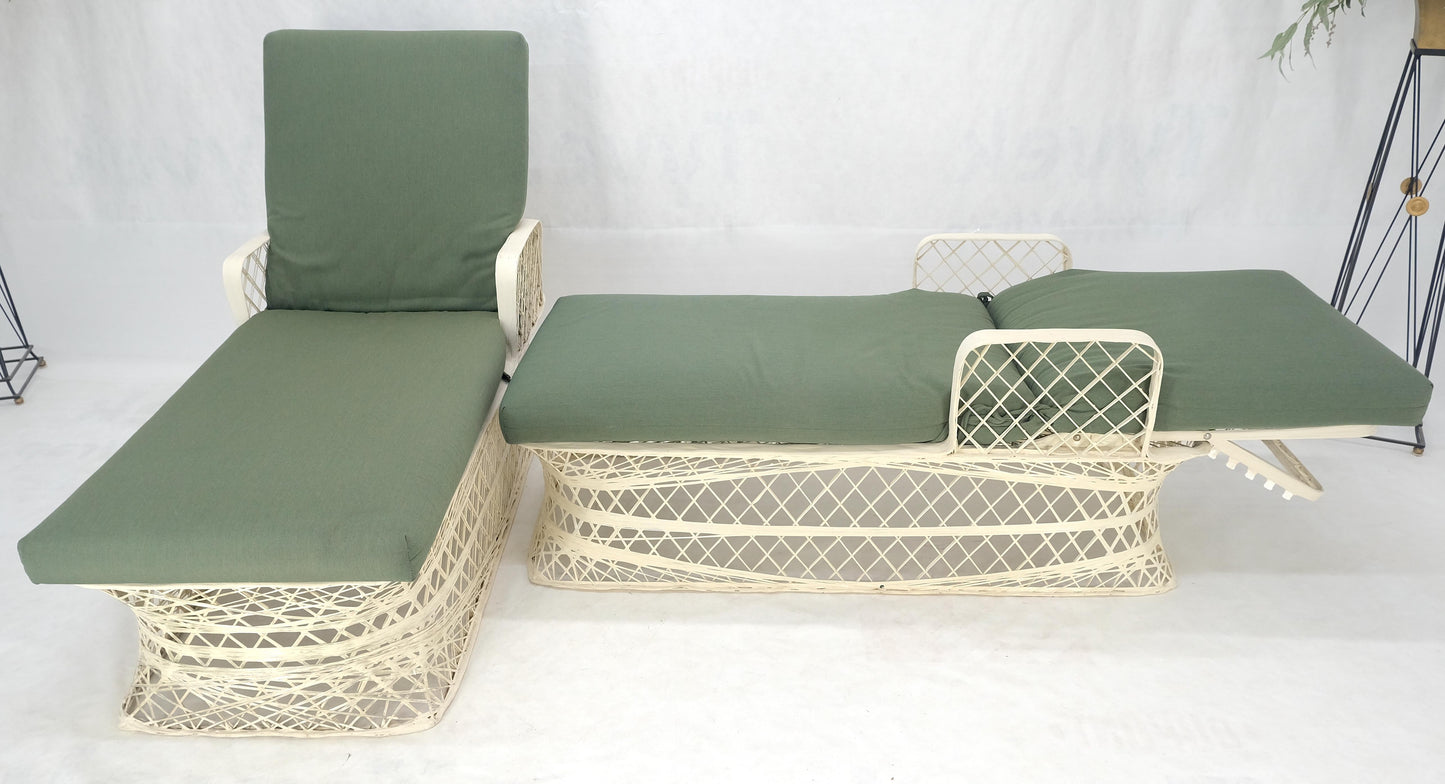 Woodard Pair Mid Century Modern Spun Fiberglass Outdoor Chaise Lounge Chairs