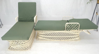 Woodard Pair Mid Century Modern Spun Fiberglass Outdoor Chaise Lounge Chairs