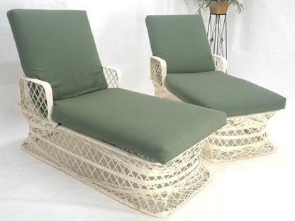 Woodard Pair Mid Century Modern Spun Fiberglass Outdoor Chaise Lounge Chairs