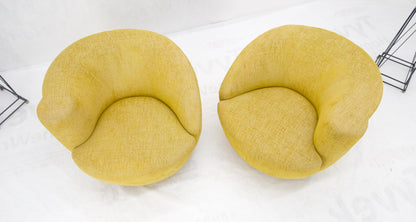 Pair of Vladimir Kagan for Directional Nautilus Chairs Yellow Gold MINT!