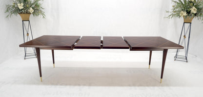 Tommy Parzinger Charak Modern Dimond Top Tapered Leg Dining Table Leaves MINT!