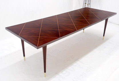 Tommy Parzinger Charak Modern Dimond Top Tapered Leg Dining Table Leaves MINT!