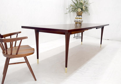 Tommy Parzinger Charak Modern Dimond Top Tapered Leg Dining Table Leaves MINT!