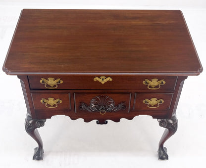 Chippendale Style Carved Mahogany Ball & Claw 4 Drawer Low Boy Dresser CLEAN!