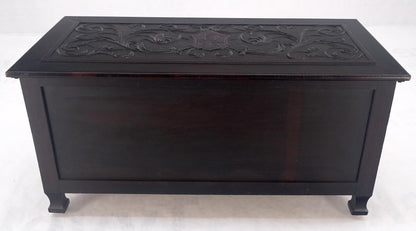 Very Fine Carved Ebonized Mahogany Trunk Hope Chest Dated 1903 Super Clean MINT!