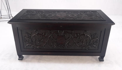 Very Fine Carved Ebonized Mahogany Trunk Hope Chest Dated 1903 Super Clean MINT!