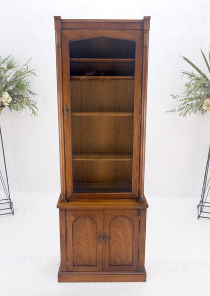 Single Glass Door Solid Cherry Tall Bookcase Cupboard Bottom Compartment MINT!