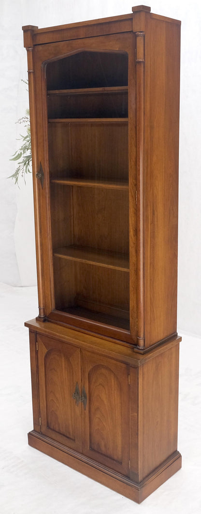 Single Glass Door Solid Cherry Tall Bookcase Cupboard Bottom Compartment MINT!