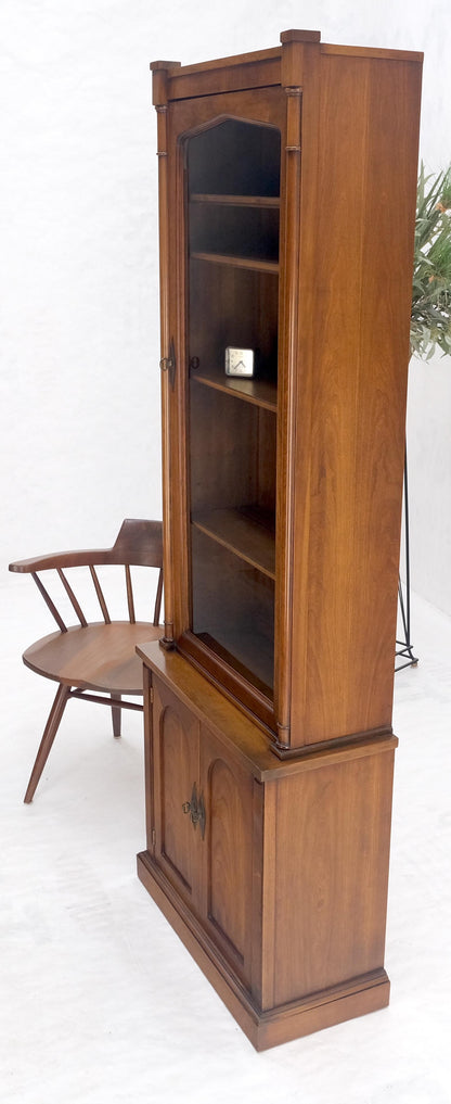 Single Glass Door Solid Cherry Tall Bookcase Cupboard Bottom Compartment MINT!