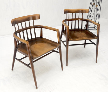 Pair of Paul McCobb Solid Birch Round Back Barrel Shape Arm Chairs