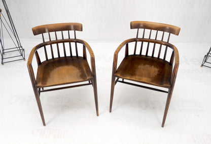 Pair of Paul McCobb Solid Birch Round Back Barrel Shape Arm Chairs