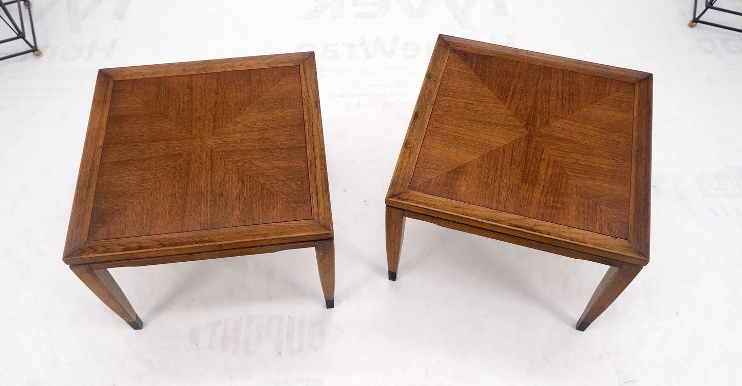 Pair of Mid Century Modern Square  Walnut Side End Tables Removable Legs MINT!