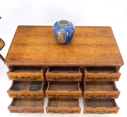 Antique 19th Century Oak Carved Lion Feet 9 Drawers File Cabinet Credenza Mint!