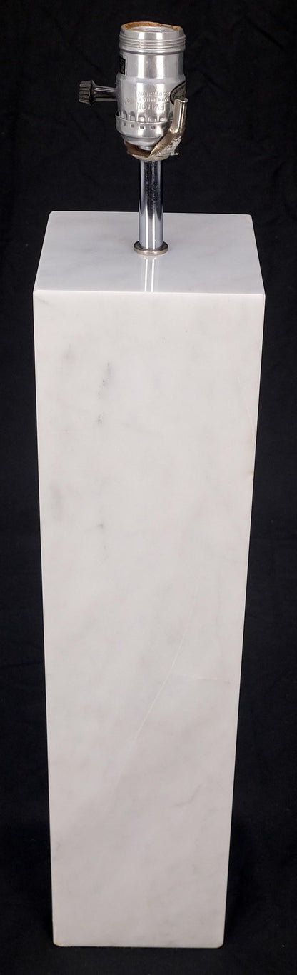 Mid Century Modern Square White Marble Base Gibbing Table Lamp for Hansen MINT!