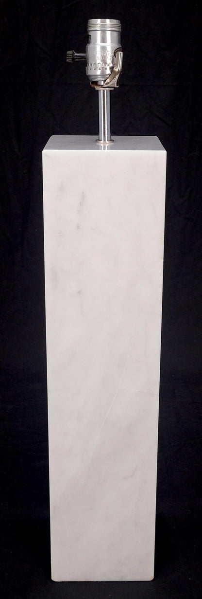 Mid Century Modern Square White Marble Base Gibbing Table Lamp for Hansen MINT!