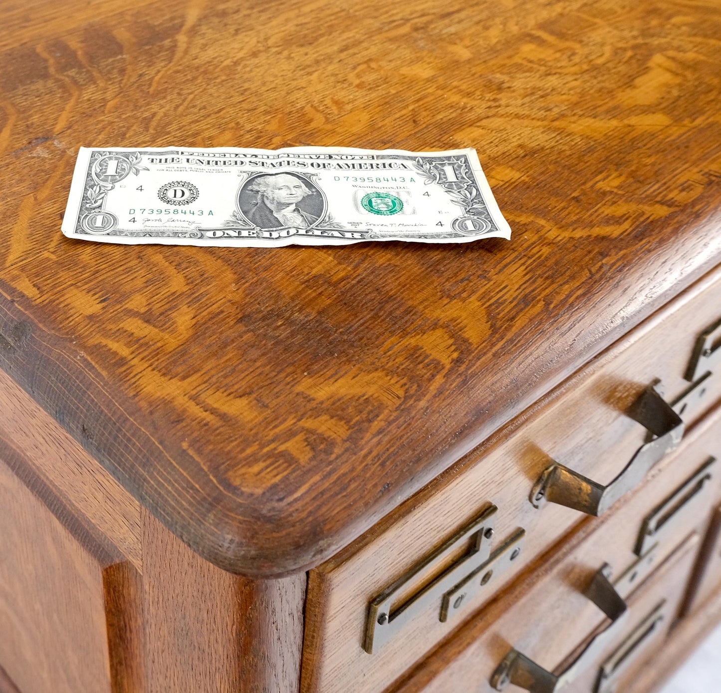 Antique 19th Century Oak Carved Lion Feet 9 Drawers File Cabinet Credenza Mint!