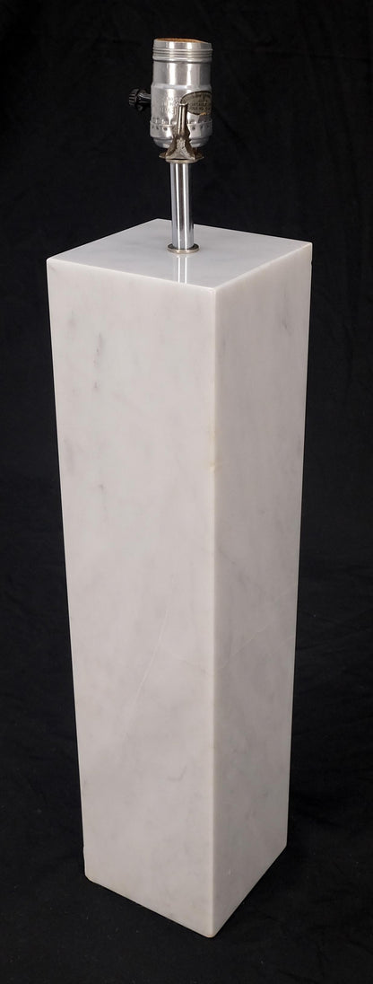 Mid Century Modern Square White Marble Base Gibbing Table Lamp for Hansen MINT!