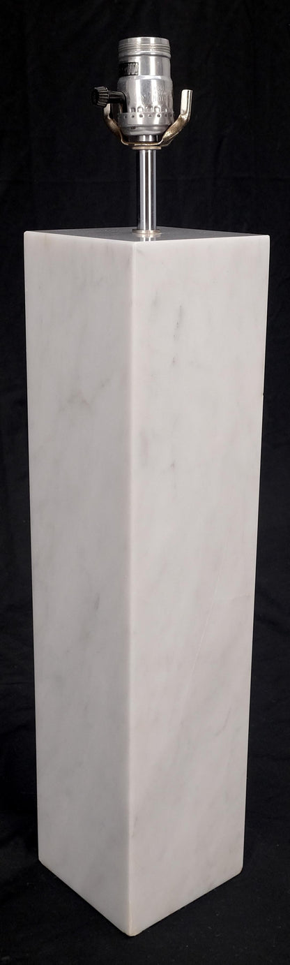 Mid Century Modern Square White Marble Base Gibbing Table Lamp for Hansen MINT!