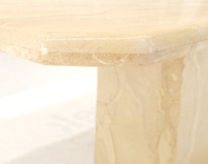 Travertine Single Pedestal Base Mid-Century Modern Dining Conference Table MINT!