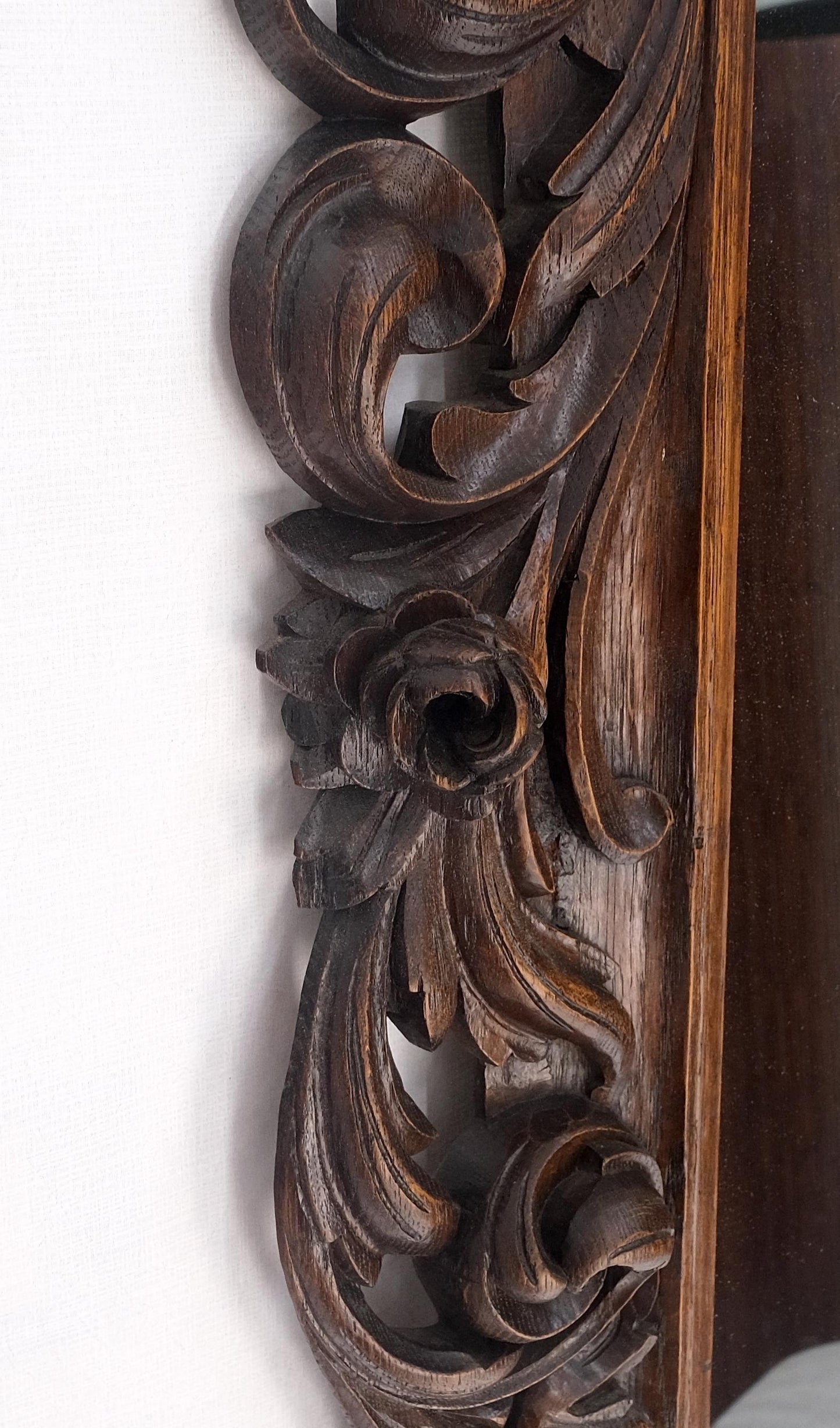 North Winds Standing 8 Feet Tall Heavily Carved Oak Floor Wall Mirror Clean!