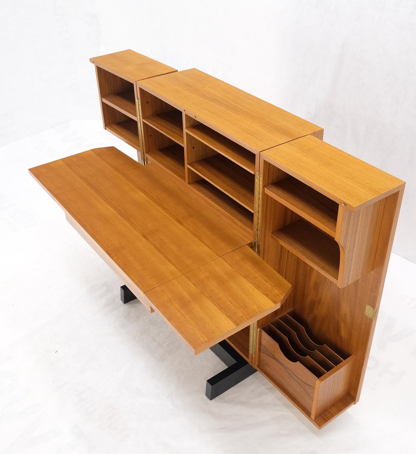 Danish Mid-Century Modern Teak Box Wooton Desk Table File Cabinet Organizer Mint