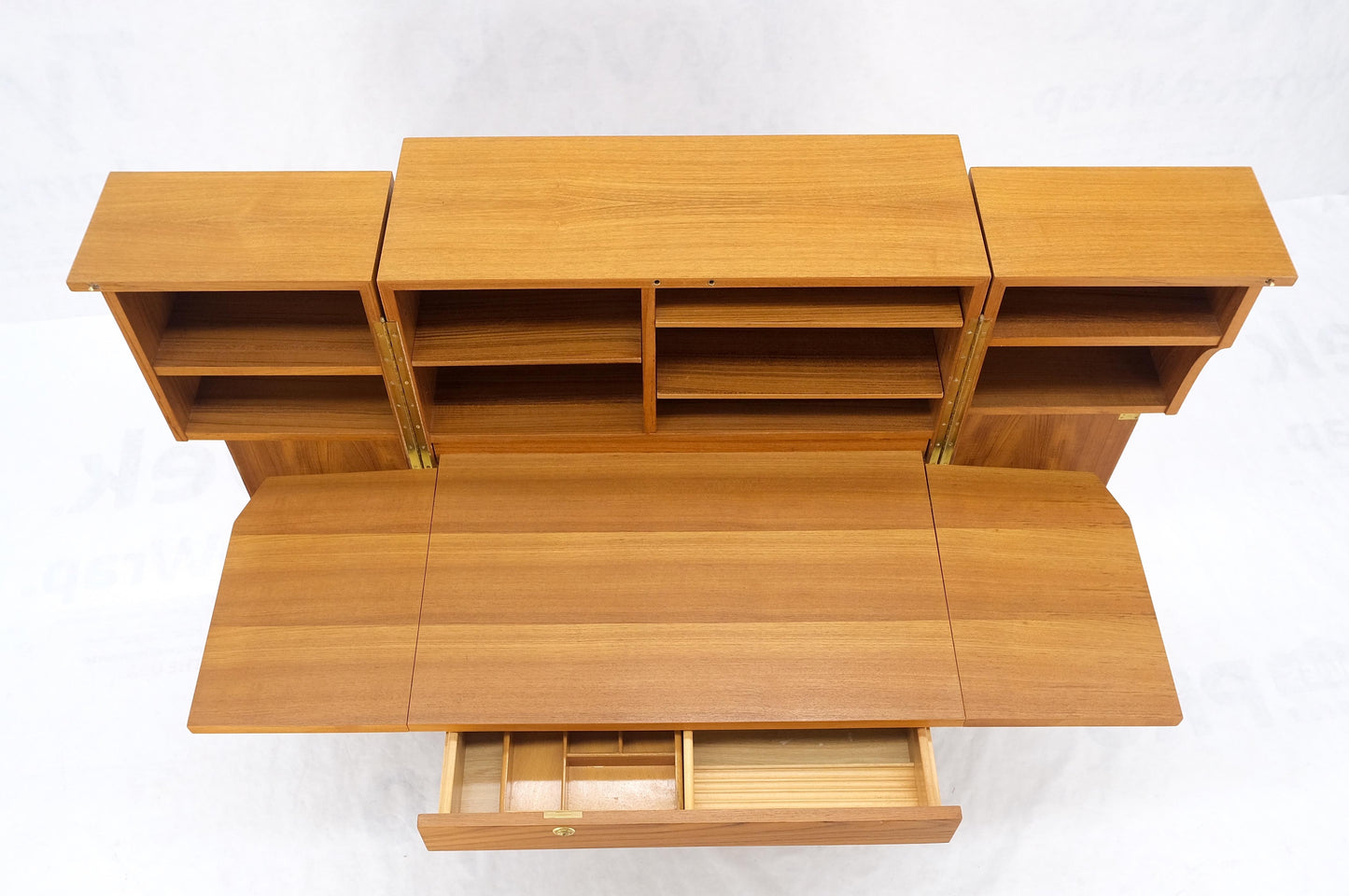 Danish Mid-Century Modern Teak Box Wooton Desk Table File Cabinet Organizer Mint