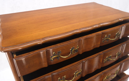 Solid Cherry Country French Brass Pulls 7 Drawers High Chest Dresser MINT!