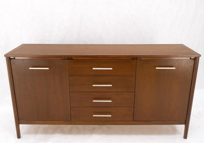 John Stuart Walnut Mid-Century Modern Long Credenza Dresser Pull Out Shelf Mint!