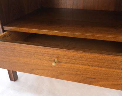 Pair Finished Back Danish Mid Century Modern One Drawer Walnut Night Stands MINT