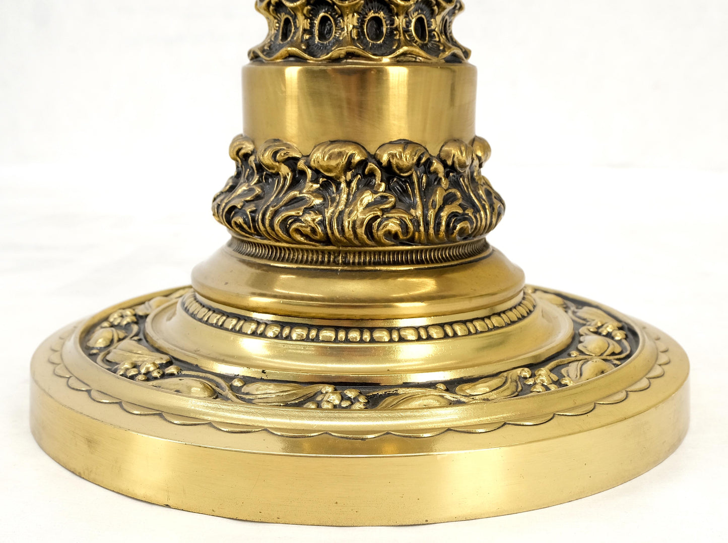 Brass & Marble Decorative Ornate Round Pedestal Stand Mint!