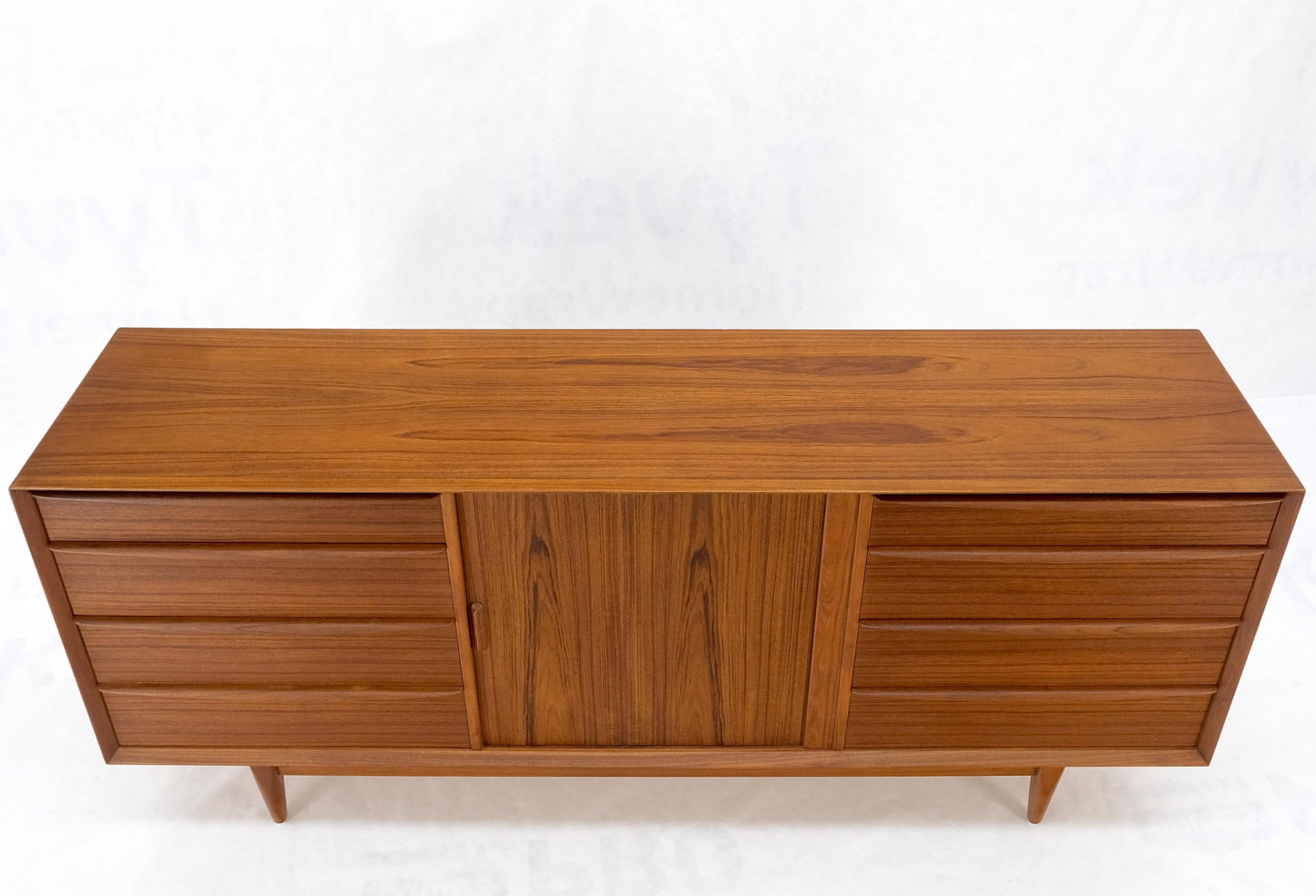 Teak Danish Mid-Century Modern Tambour Credenza Dresser by Falster Mint!